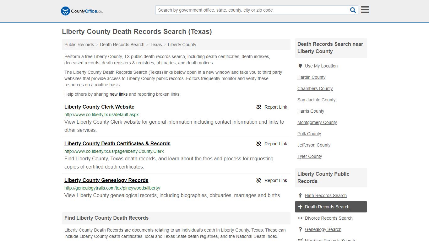 Death Records Search - Liberty County, TX (Death ...