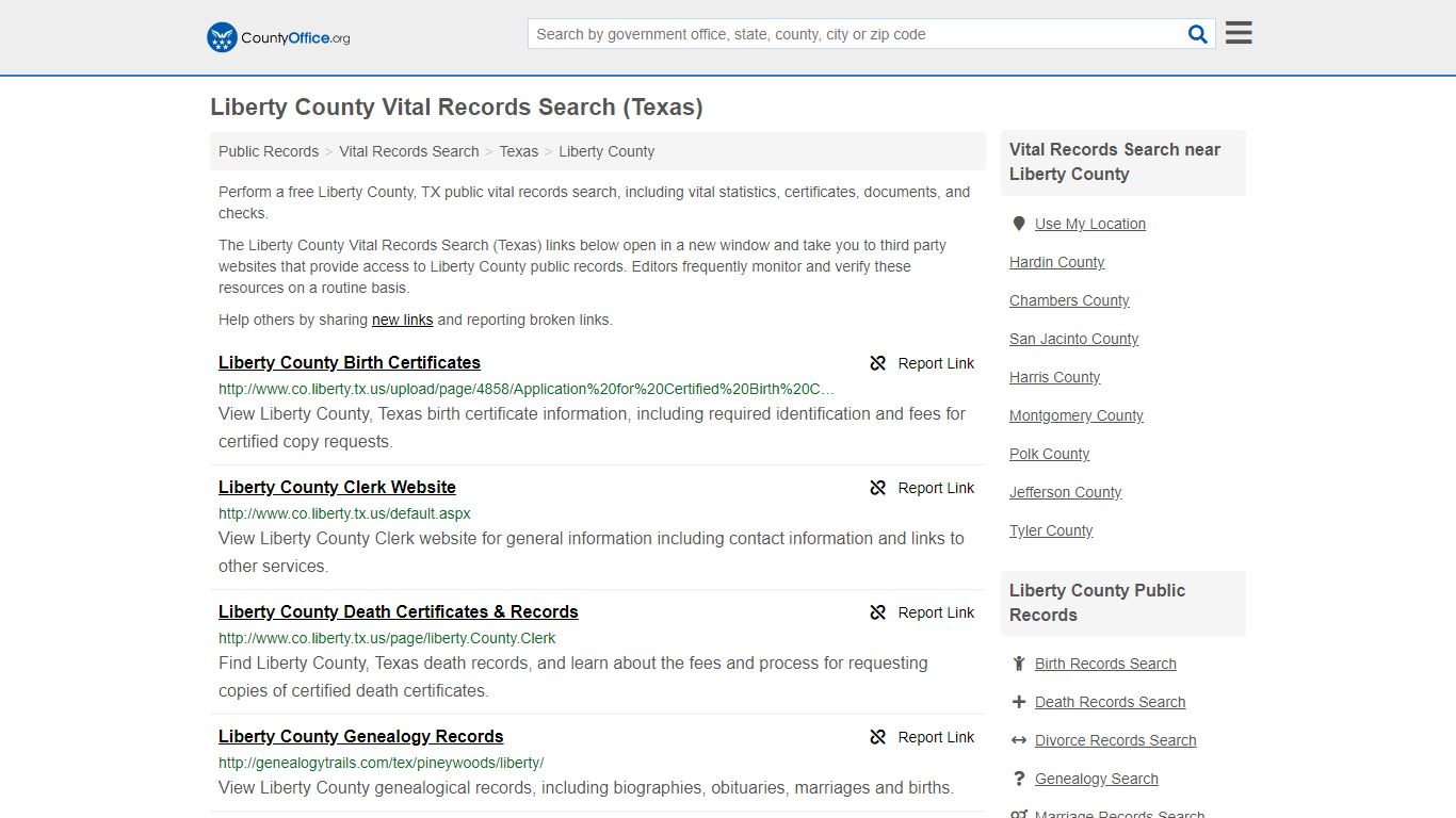 Vital Records Search - Liberty County, TX (Birth, Death ...