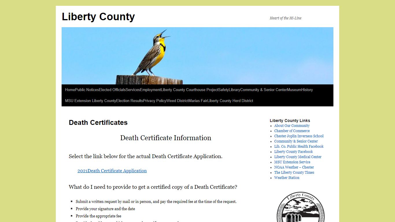 Death Certificates | Liberty County