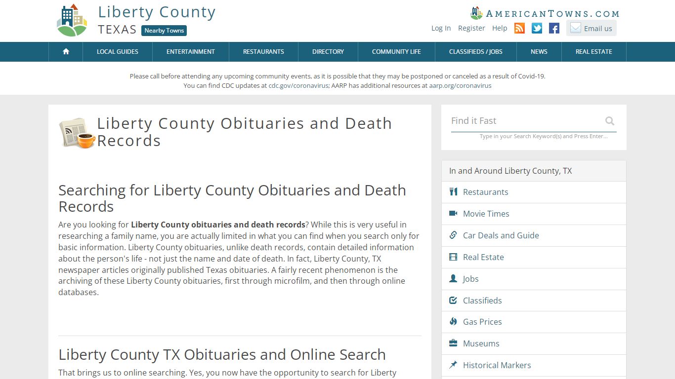 Obituaries Liberty County TX - Liberty County Death Records